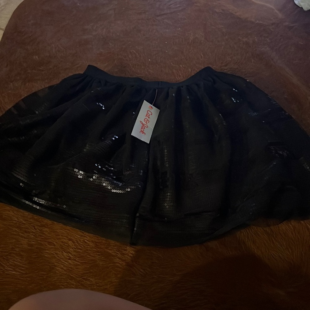 Girls black sequined skirt